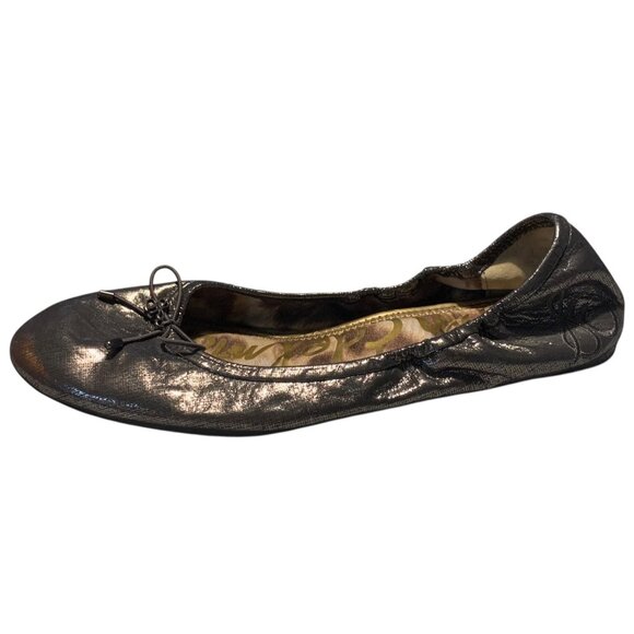 SAM EDELMAN Pewter Gray Felicia Bow Accent Women's Ballet Flats 9.5M - Picture 4 of 8